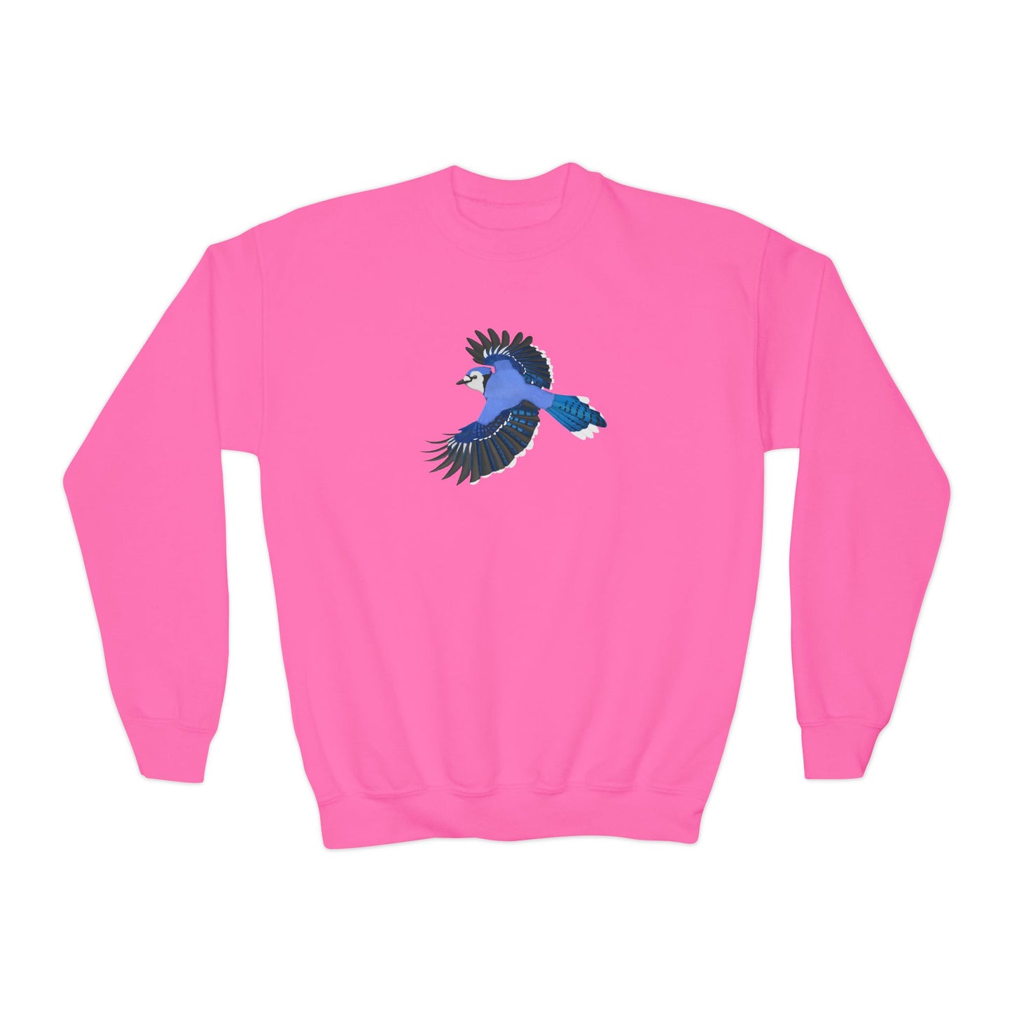 Blue Jay Bird Birding & Birdwatching Youth Crewneck Sweatshirt