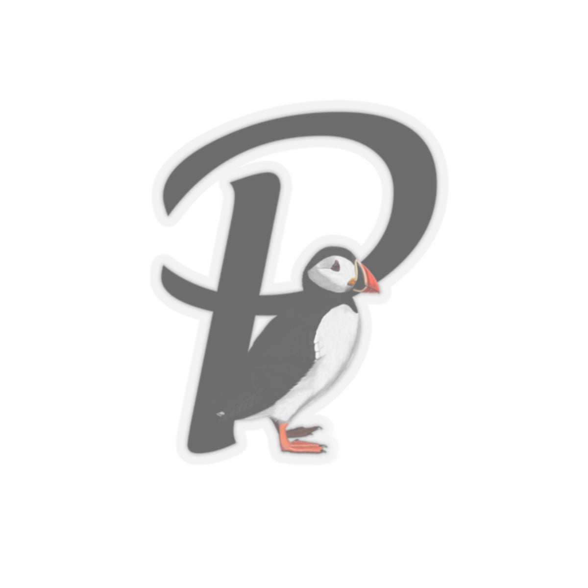 Puffin Letter P Bird Kiss-Cut Sticker