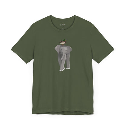 Elephant with Mallard Duck Birds Birding & Birdwatching T-Shirt