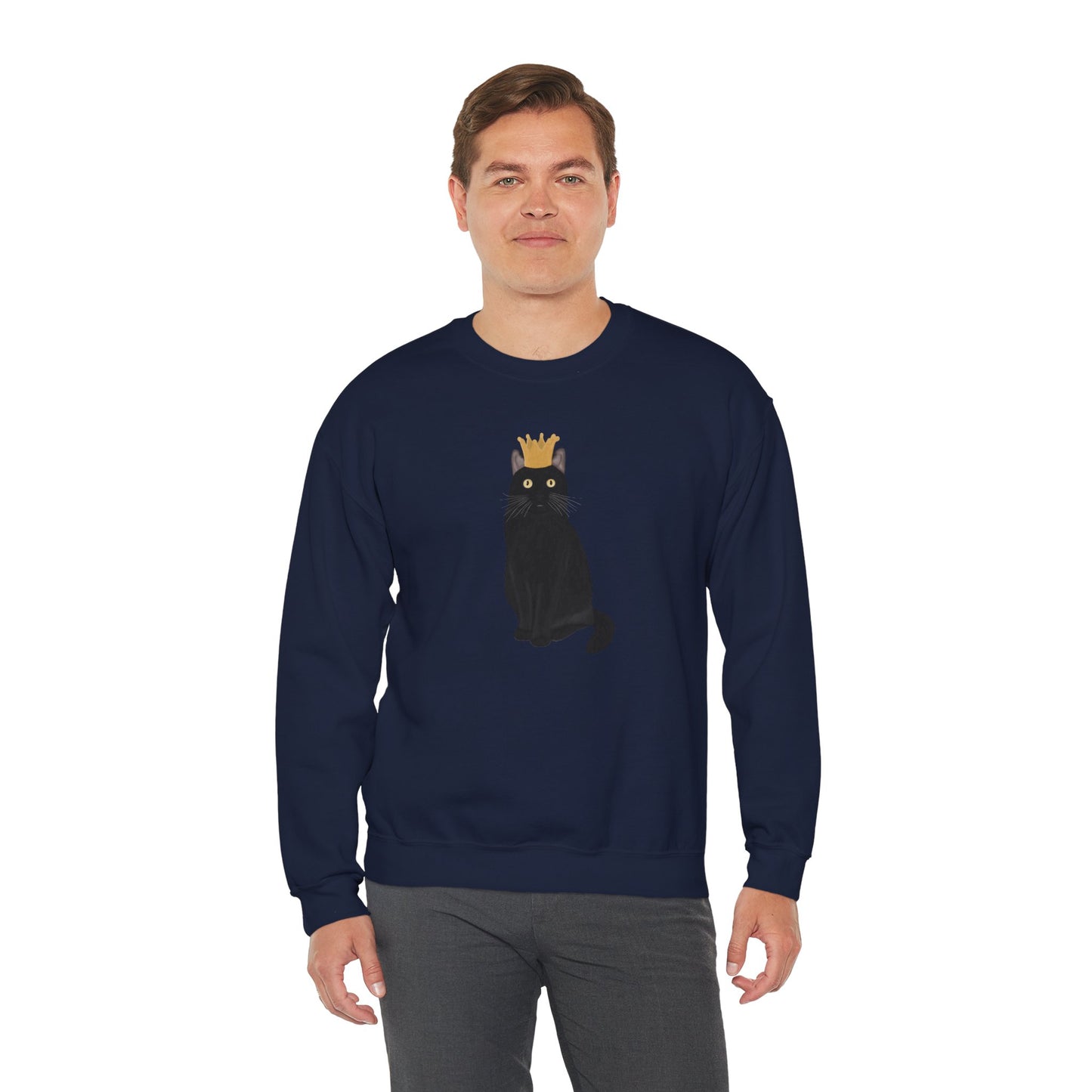 Black Cat with Crown Cat Lover Sweatshirt