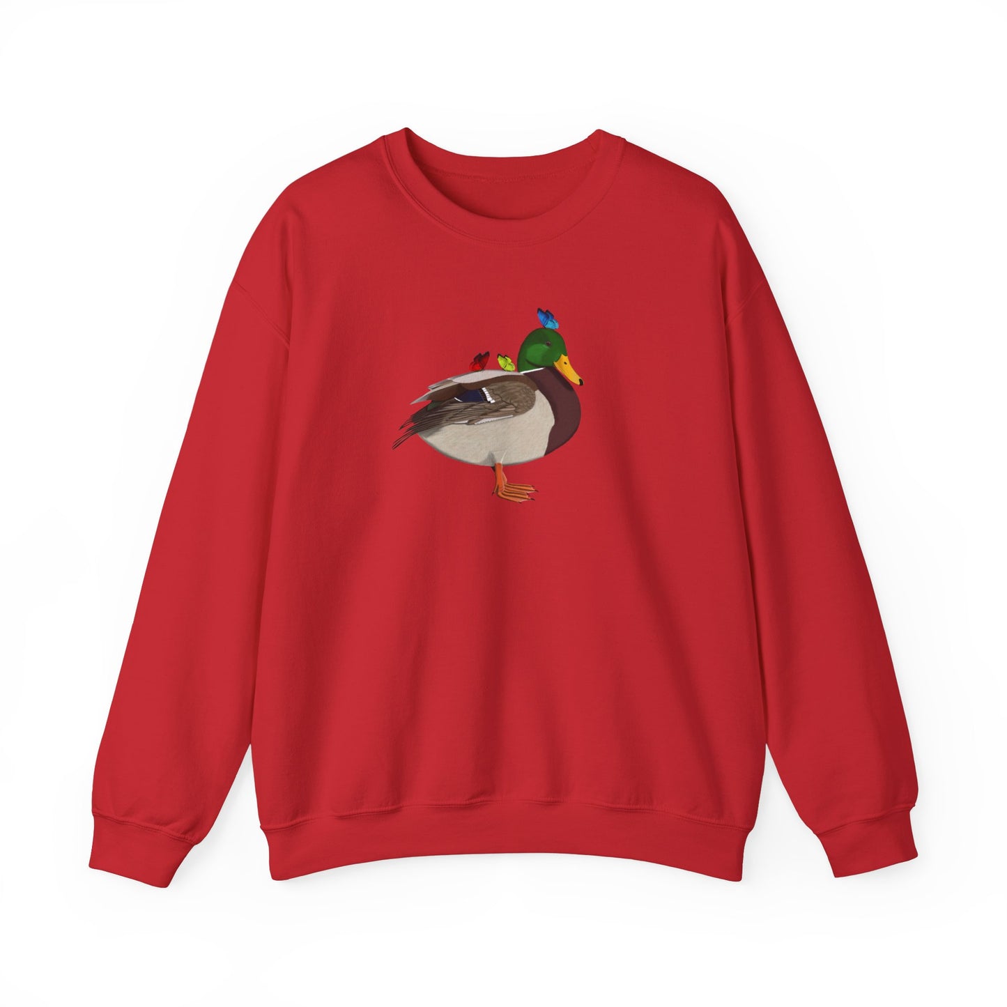 Mallard with Butterflies Bird Birding & Birdwatching Sweatshirt