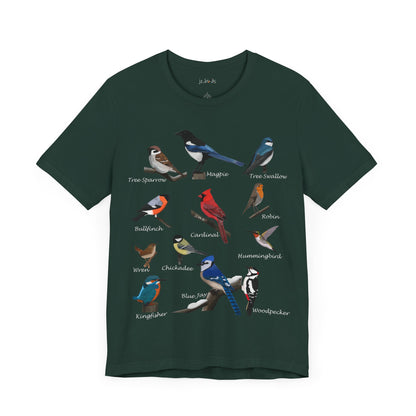 Garden Birds Blue Jay Cardinal Robin Chickadee Birding & Birdwatching Bird T-Shirt