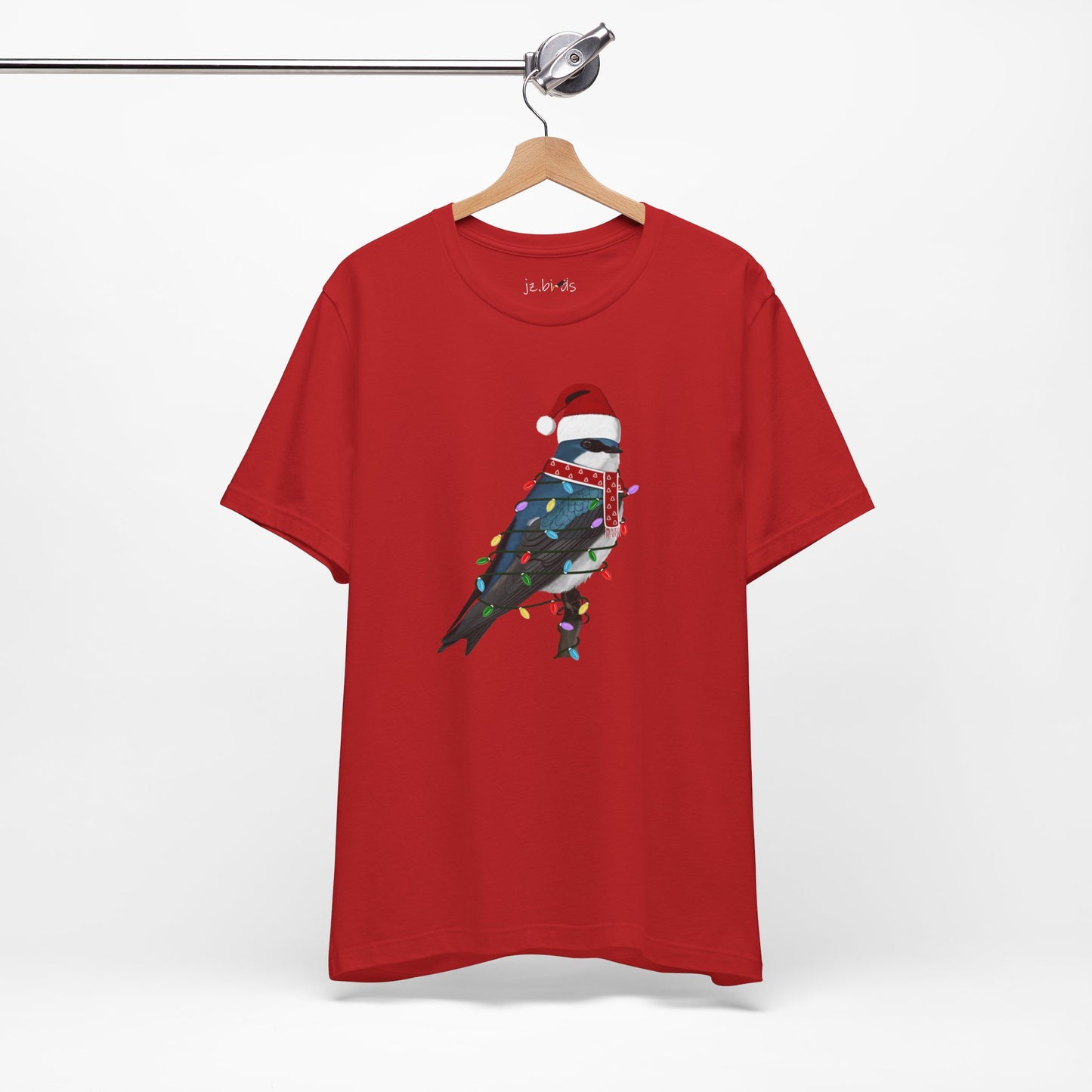 Tree Swallow with Fairy Lights Christmas Bird T-Shirt