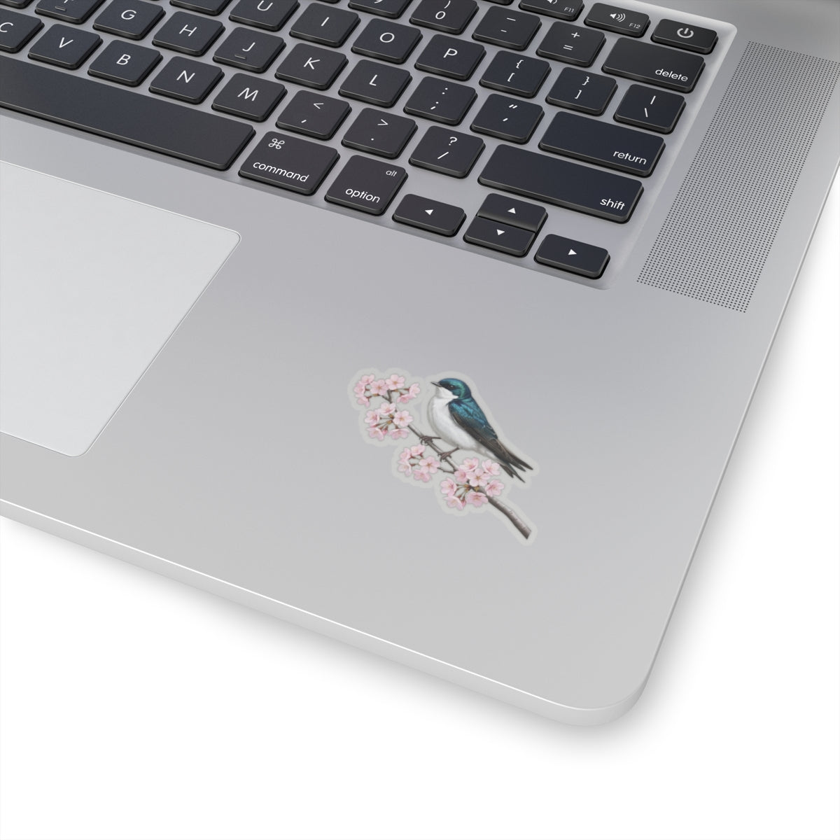 Tree Swallow Cherry Blossom Sticker | Glossy Floral Bird Decal Spring Laptop – Stickers