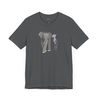 Elephant with Shoebill Bird Birding & Birdwatching T-Shirt