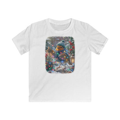 Premium Kinder T-Shirt Rosi Rotkehlchen und die Lichterkette im Garten