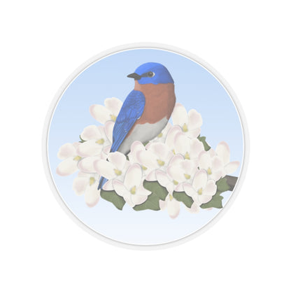 Bluebird Spring Apple Blossoms Bird Sticker