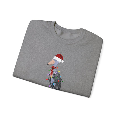 Shoebill with Fairy Lights Santa Claus Christmas Bird Sweatshirt