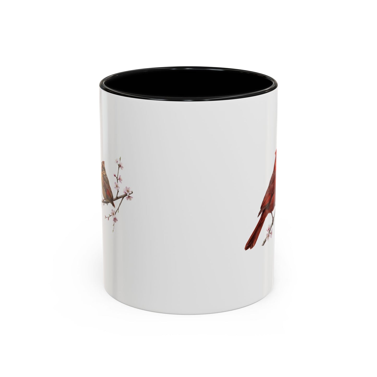 Northern Cardinal & Fledgling Two-Tone Mug | Spring Bird Lover Gift