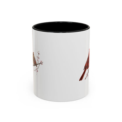 Northern Cardinal & Fledgling Two-Tone Mug | Spring Bird Lover Gift