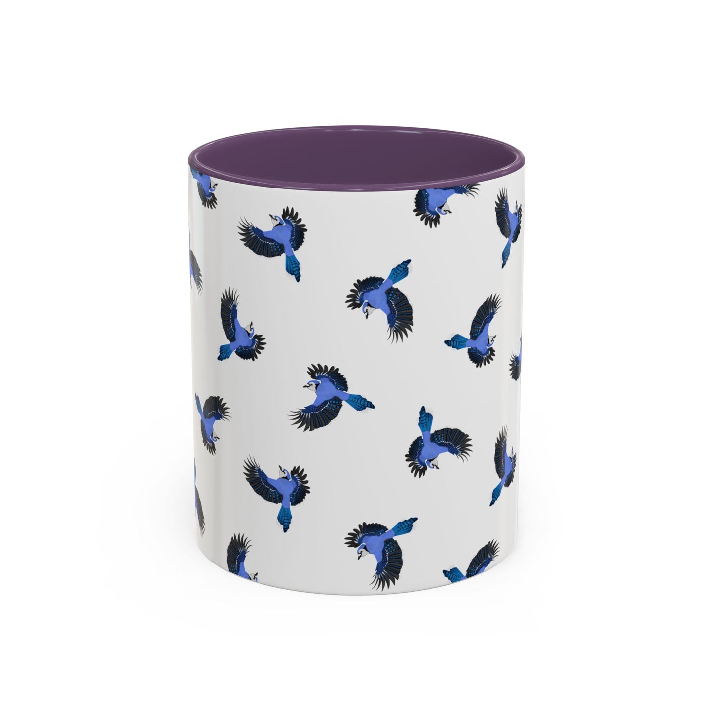 Blue Jay All-Over Pattern Accent Mug | Colorful Bird Lover Gift for Birdwatchers