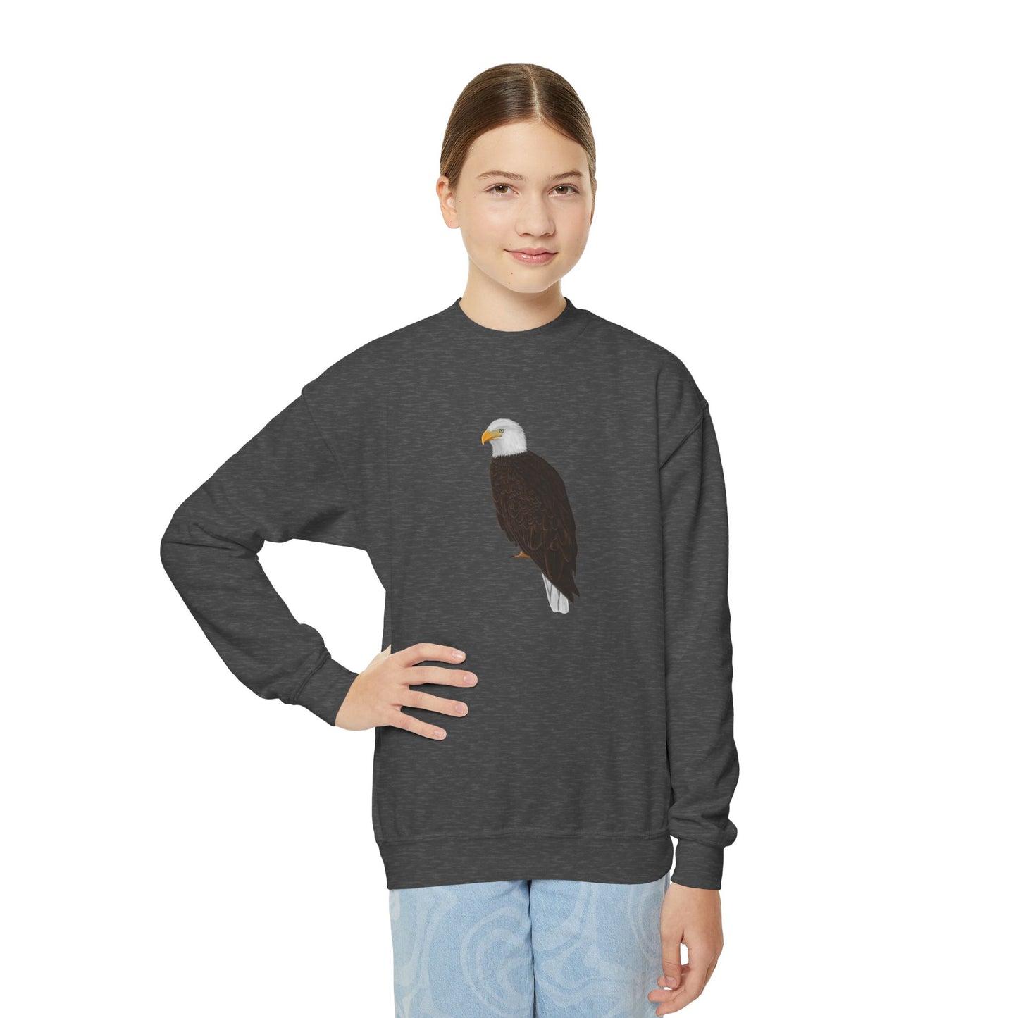 Bald Eagle Bird Birdwatching Youth Crewneck Sweatshirt