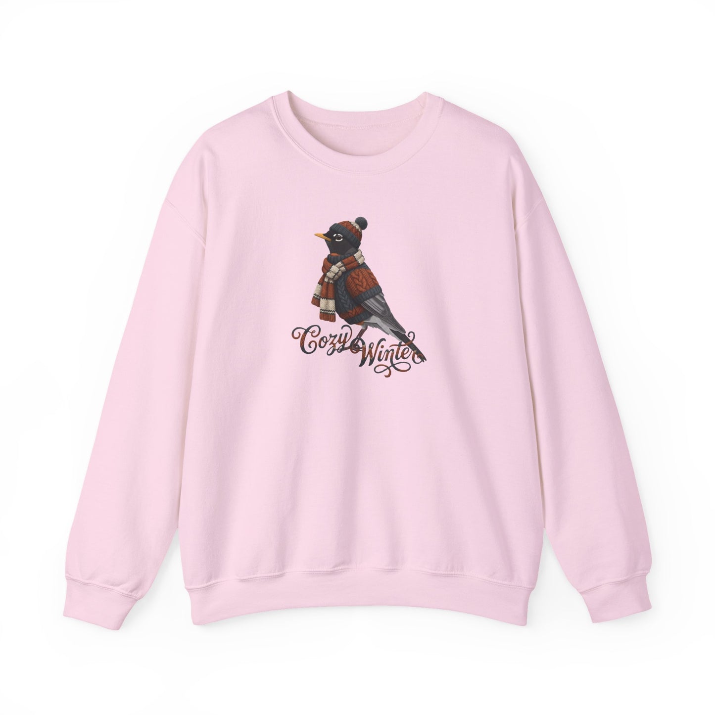 アメリカンロビンの冬用スウェットシャツ | バードウォッチャークルーネック | 鳥好きの方へのユニセックスの鳴鳥ニットギフト