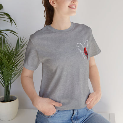 Northern Cardinal Heart Bird Unisex Tee - jz.birds