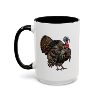 Thanksgiving Turkey Two-Tone Mug | Wild Turkey Bird Art Coffee Cup | Fall Gift