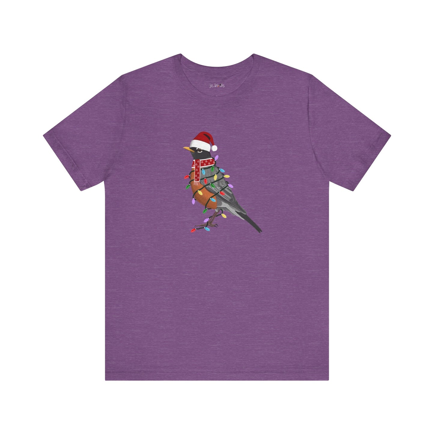 Robin with Fairy Lights Christmas Bird T-Shirt