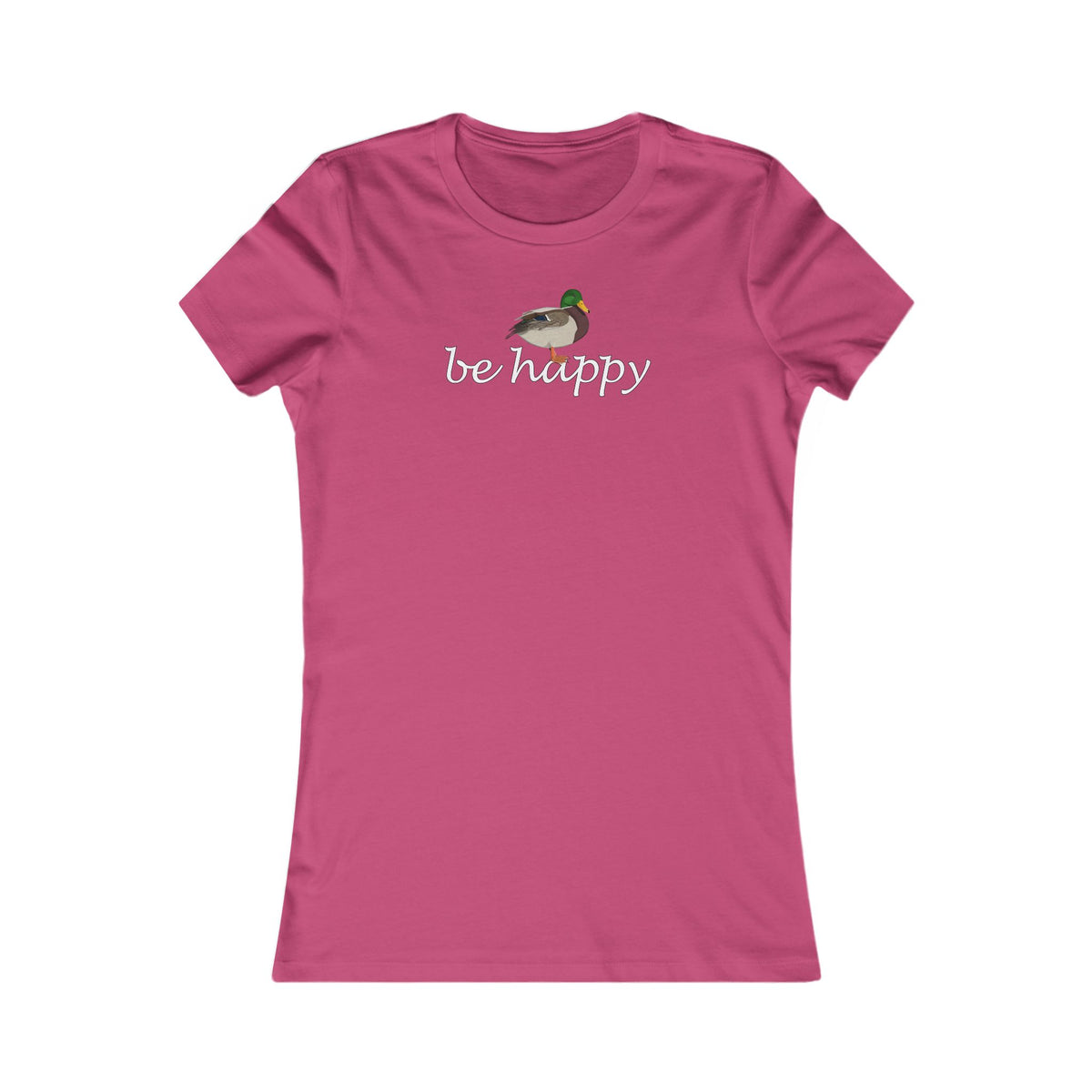 Ente Be Happy Frauen T-Shirt mit Bird Graphic Tee Hintergrund