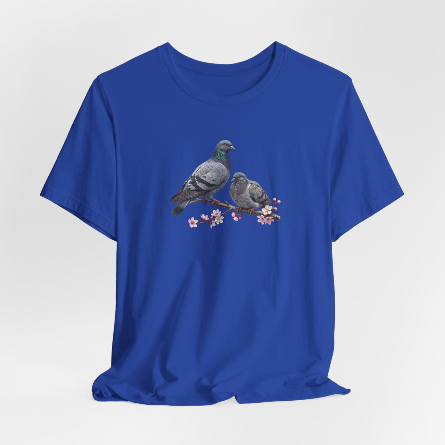 Pigeon & Fledgling T-Shirt | Spring Blossoms Unisex Graphic Tee