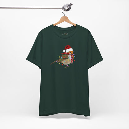 European Robin with Fairy Lights Christmas Bird T-Shirt