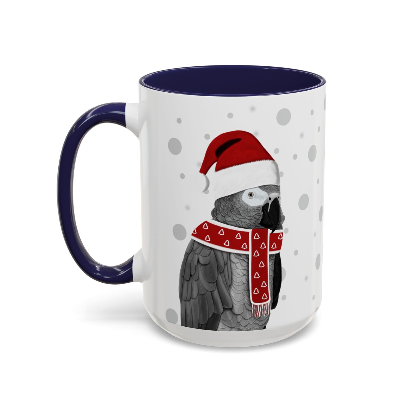 Grey Parrot Christmas Bird Coffee Mug