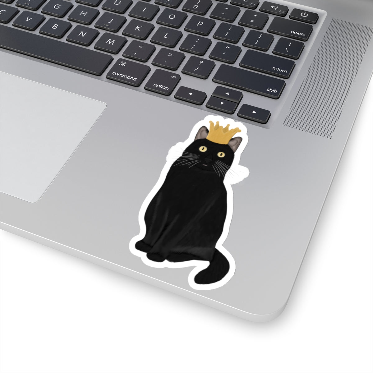 Black Cat with Crown Cat Lover Sticker