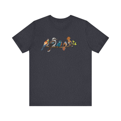 Vögel auf einem Ast T-Shirt Wiedehopf Kookaburra Eisvogel Vogel Singvogel