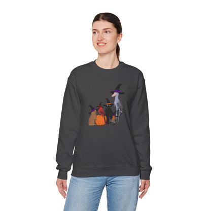 Robin Shoebill Cardinal Rabbit with Cat Happy Halloween Birds Sweatshirt