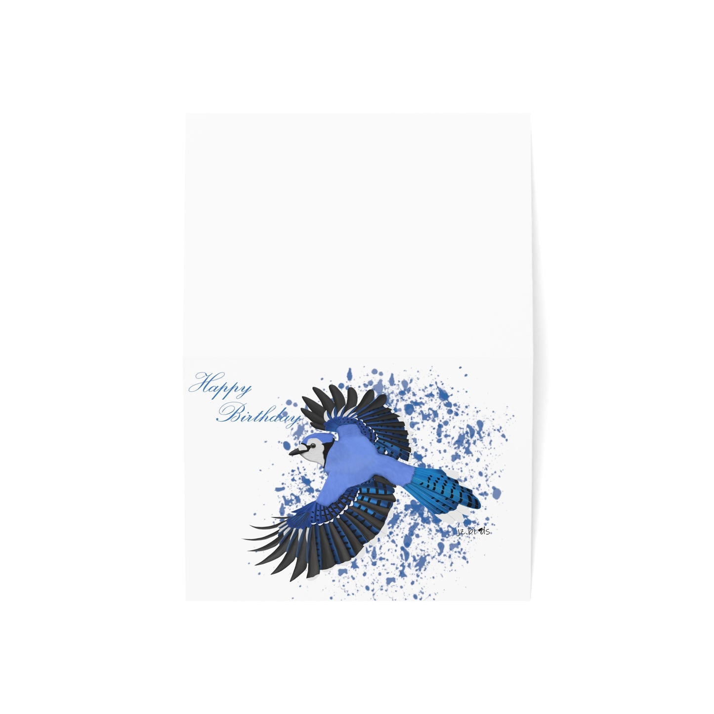Blue Jay Birthday Card Happy Birthday – Premium Matte Bird Greeting Card