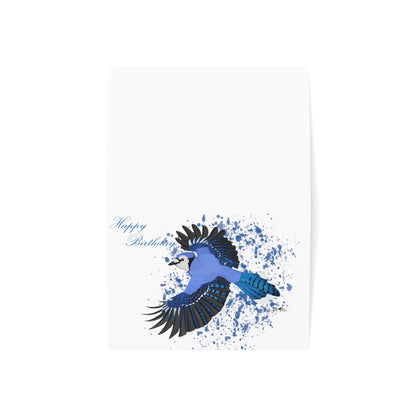 Blue Jay Birthday Card Happy Birthday – Premium Matte Bird Greeting Card