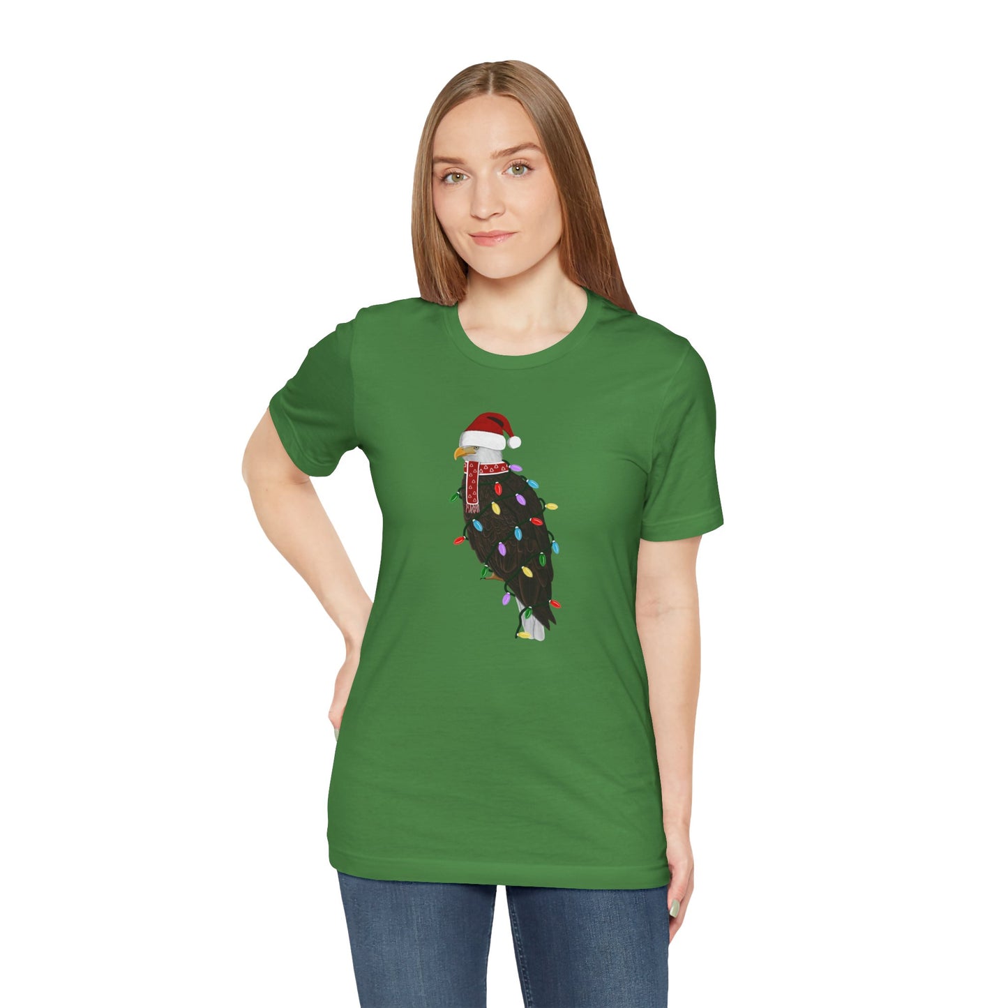 Bald Eagle with Fairy Lights Christmas Bird T-Shirt