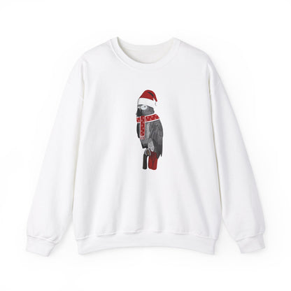 Grey Parrot with Christmas Hat Bird Birdwatcher Sweatshirt