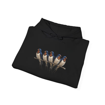 Barn Swallows on a Branch Hoodie Bird Lover & Bird Watcher | Unisex Sweater | Gift for Bird Lovers