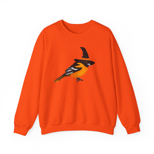 Baltimore Oriole Halloween Witch Birdwatcher Biologist Bird Sweatshirt