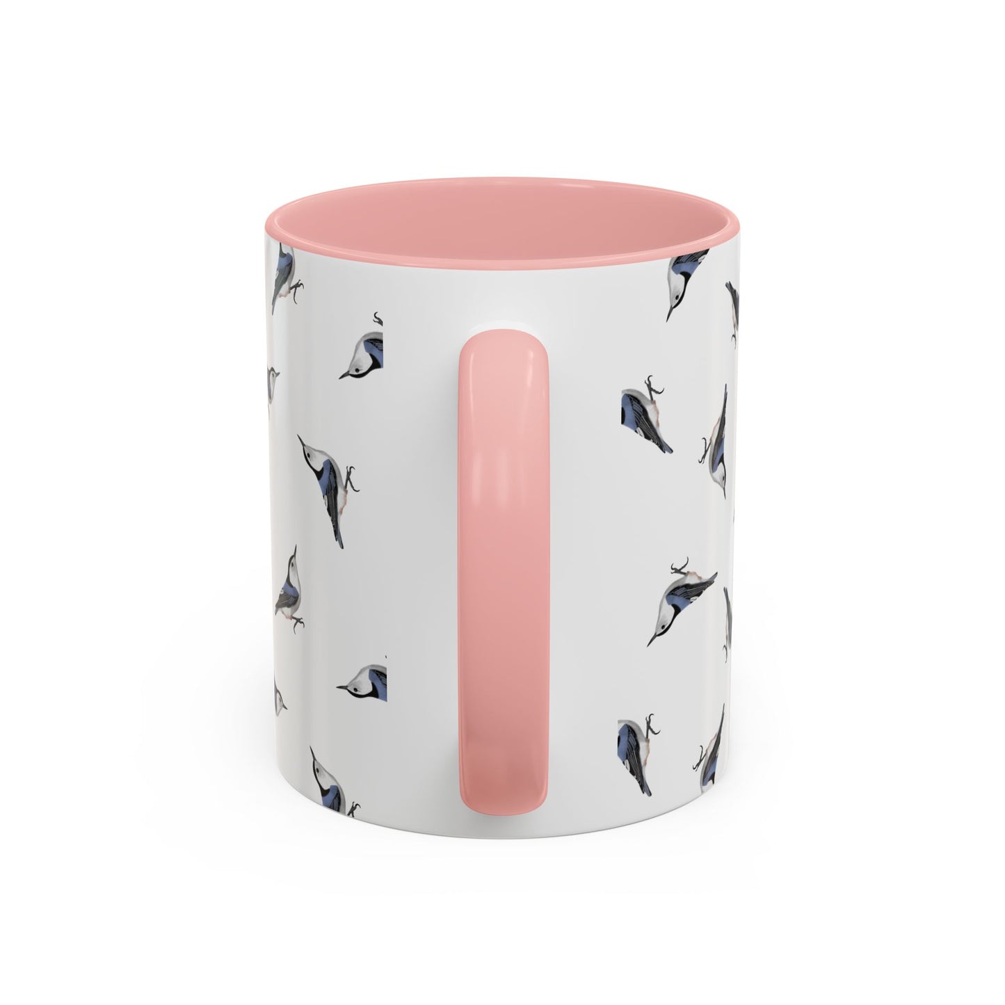 Nuthatch All-Over Pattern Accent Mug | Colorful Bird Lover Gift for Birdwatchers