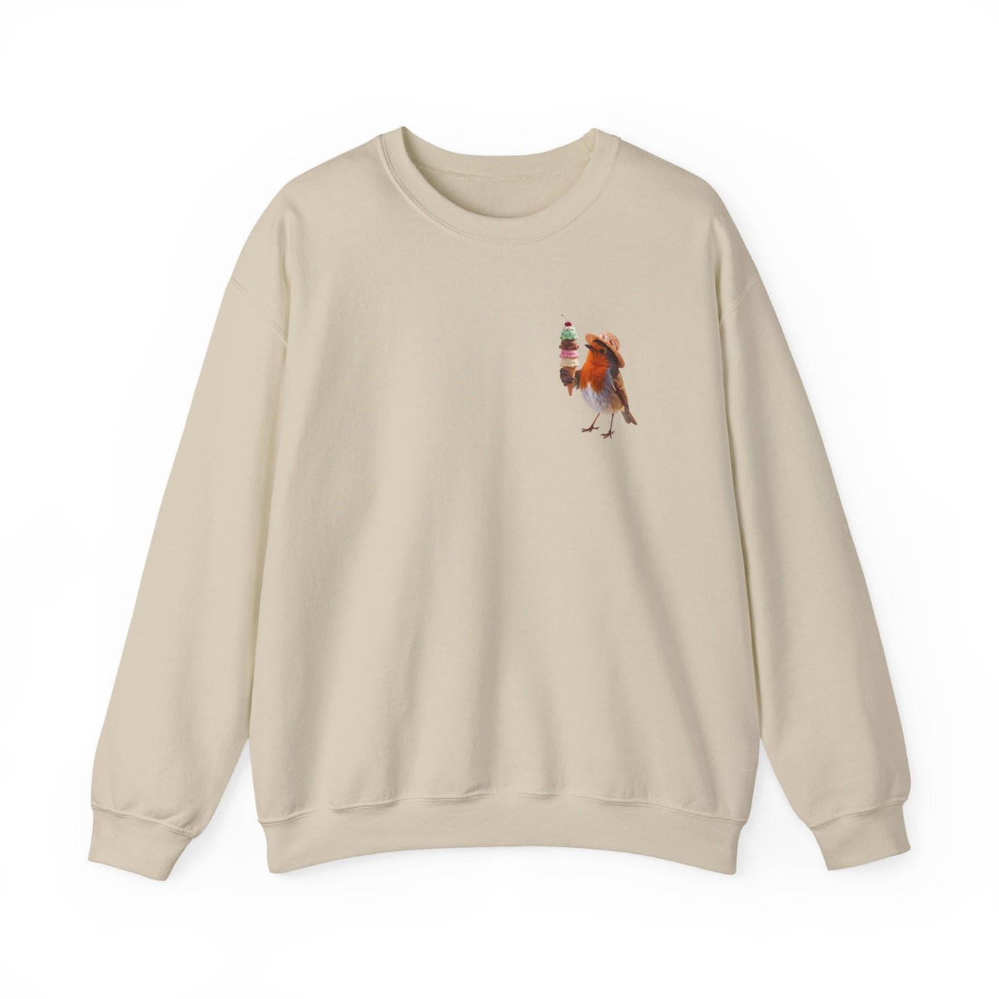 Robin Rosi Ice Cream Pocket Premium Sweatshirt for Bird Lovers