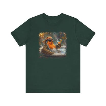 Rocky Rotkehlchen im Urlaubsmodus | Lustiges Vogel T-Shirt | Unisex