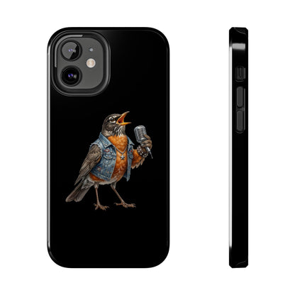 American Robin Singing iPhone Case – Premium Tough Phone Cover Black