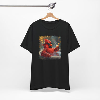 Cardinal Chilling in the Birdbath – Premium Unisex Bird Lovers T-Shirt