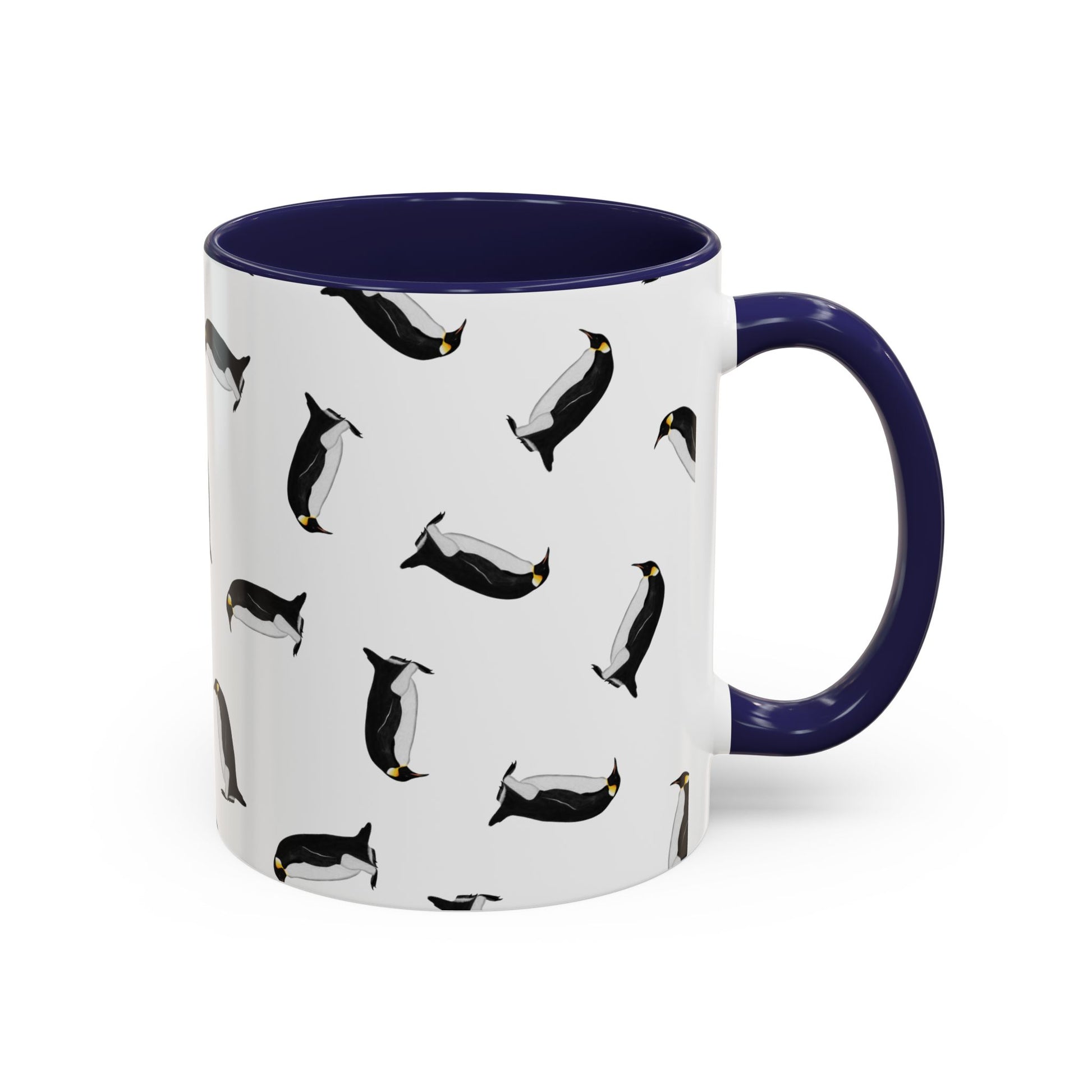 Pinguin Tasse mit Streumuster | Vogelmotiv Kaffeebecher für Vogelbeobachter & Naturfreunde on Accent Coffee Mug background