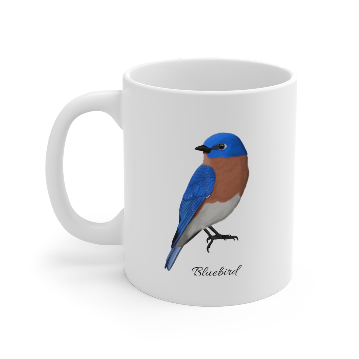 Bluebird Bird Ceramic Mug Birdwatcher White