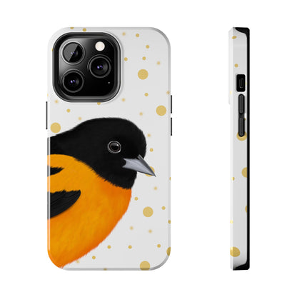 Baltimore Oriole Bird Art Tough Phone Case White