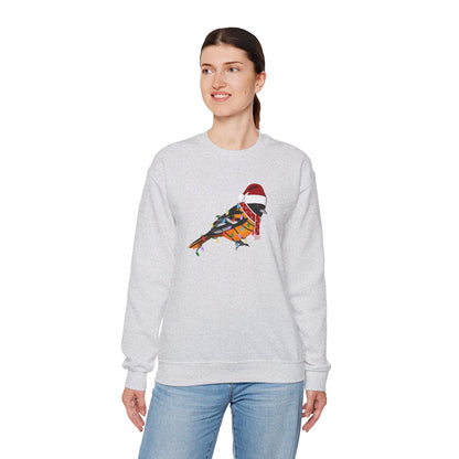 Baltimore Oriole with Fairy Lights Santa Claus Christmas Bird Sweatshirt