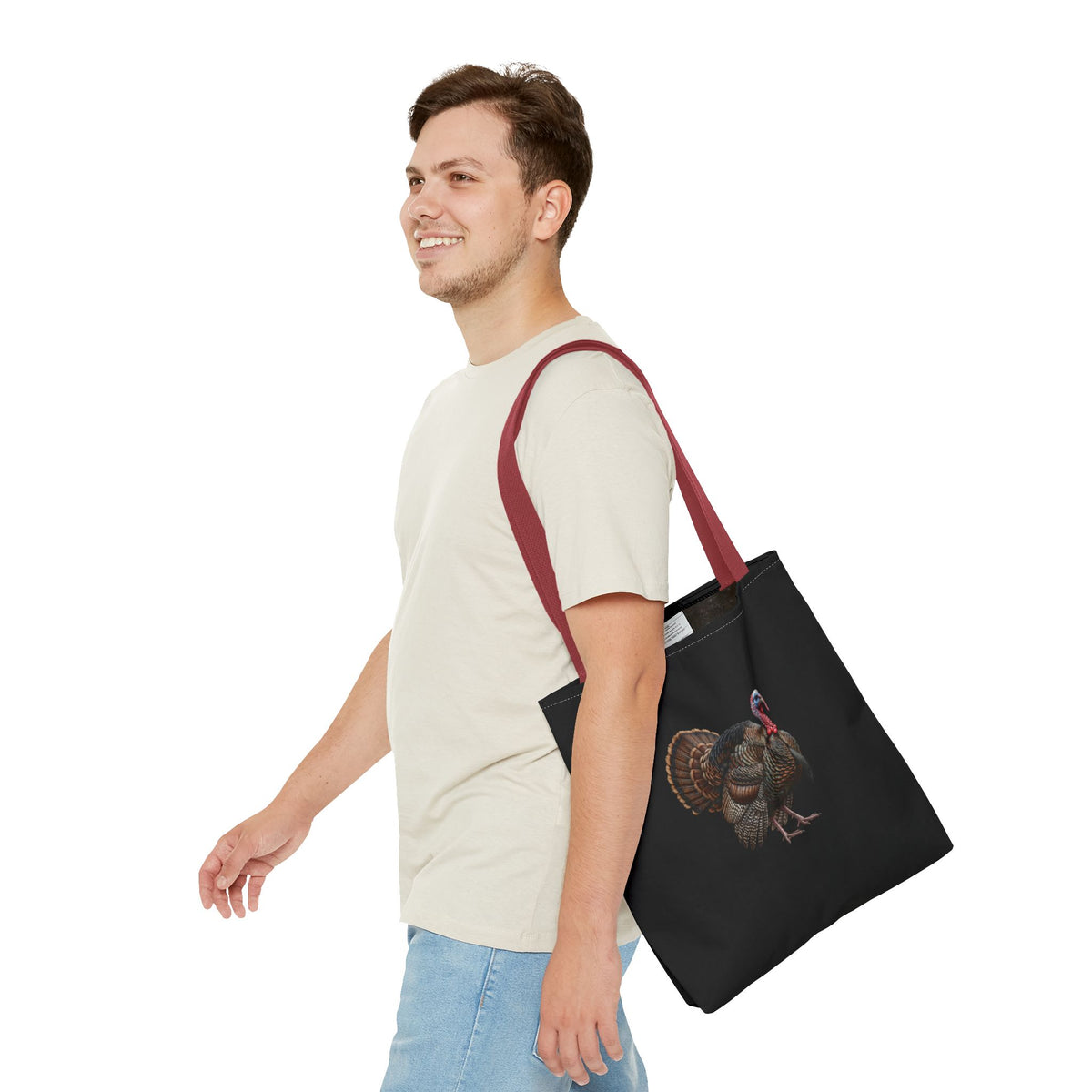 Thanksgiving Turkey Tote Bag | Wild Turkey on Black | Autumn Farmers Market Bag