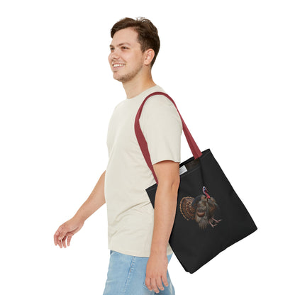Thanksgiving Turkey Tote Bag | Wild Turkey on Black | Autumn Farmers Market Bag