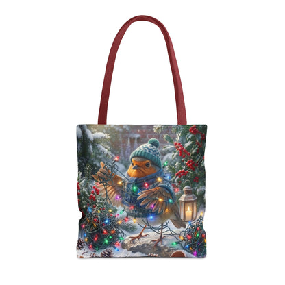 Premium Tragetasche Rosi Rotkehlchen und die Lichterkette (40 x 40 cm)