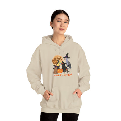 Toucan Robin Shoebill with Cat and Bunny Halloween Bird Hoodie