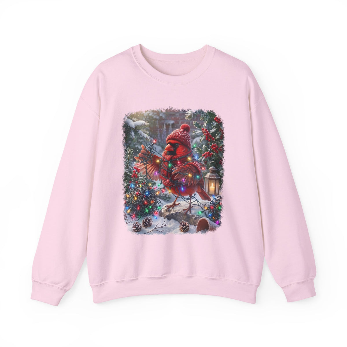 Northern Cardinal Christmas Sweatshirt – Tangled Lights Winter Crewneck