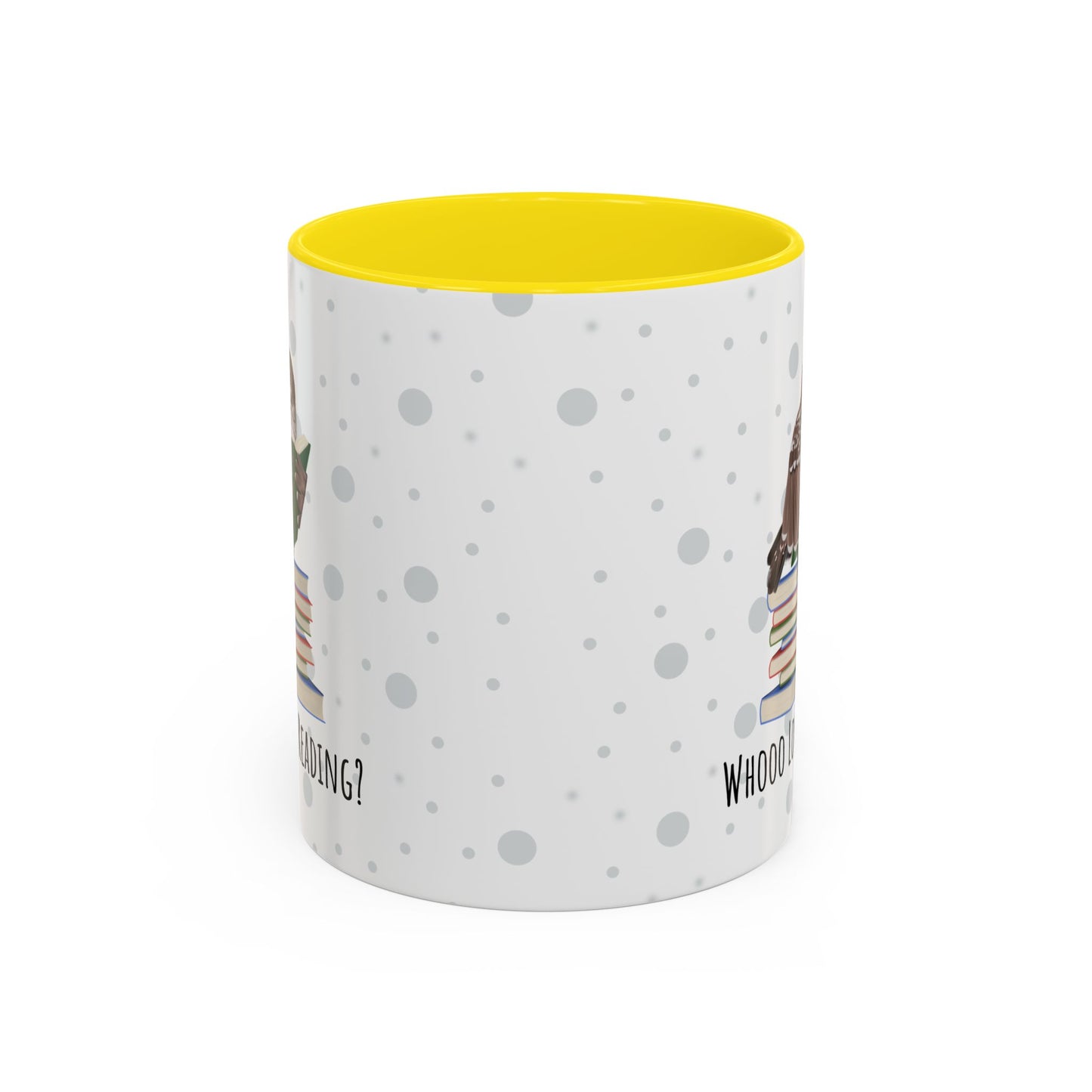 Whooo Loves Reading Owl Teacher Mug – Two-Tone Librarian & Book Lover Cup