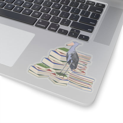 Shoebill Bird and Books Birdlover Bookworm Sticker