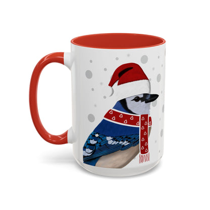 Blue Jay Christmas Bird Coffee Mug